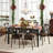 Glennwood 60-78" Wide Dining Table, Rubbed Black & Charcoal