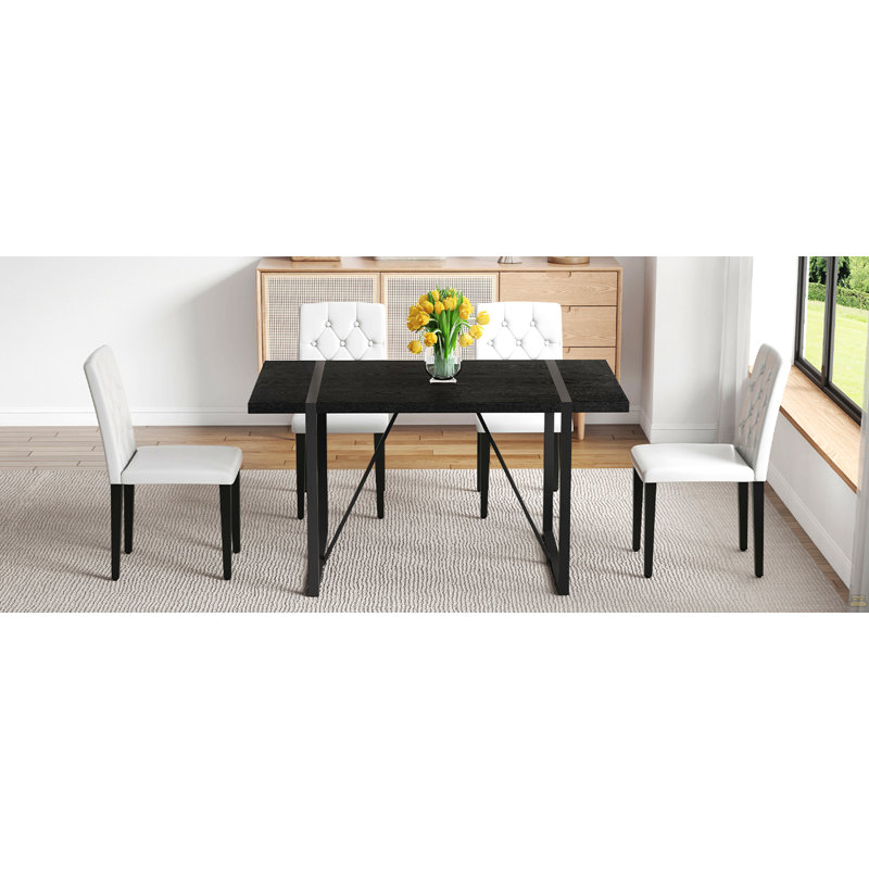 Ensemble de table de salle à manger en faux bois aggloméré