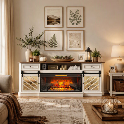 Cheminée électrique infrarouge avec insert décoratif amovible, chauffage à panneau tactile pour la décoration intérieure
