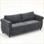 Canapé-lit convertible 2 en 1 80,7 po avec matelas 63 po x 70,9 po Sofas | Style rétro | Gris clair | Tissu + métal