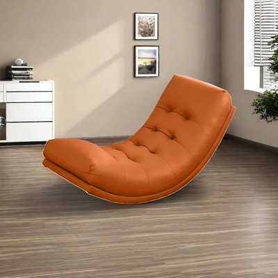 Chaise berçante en bois massif chenille