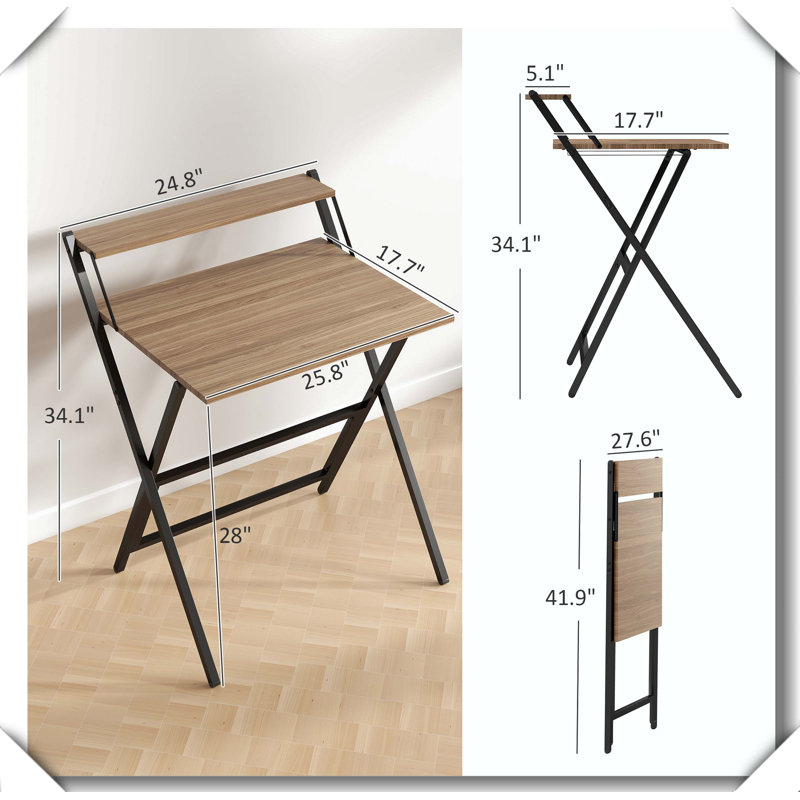 Tablette de bureau pliante pour écran d'ordinateur et petit espace
