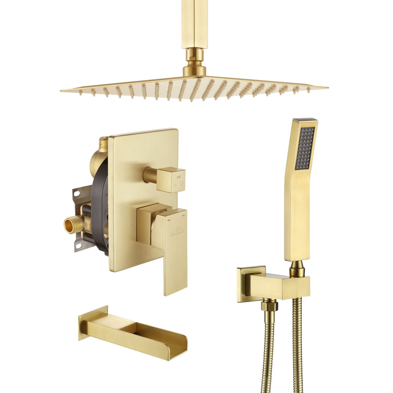 All-In-One Kit with Rough in-Valve, Brushed Gold