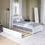 Lit plateforme simple en bois avec lit gigogne-262483976