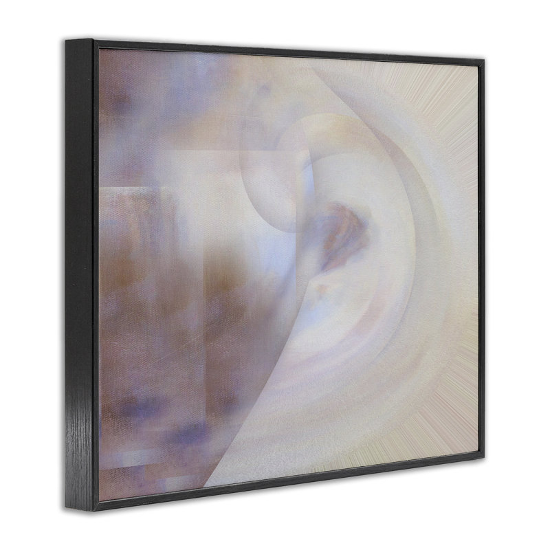 Estampe numérique abstraite beige délavé par Noah Bay, Giclée encadrée noir minuit, H 16 po x l 20 po
