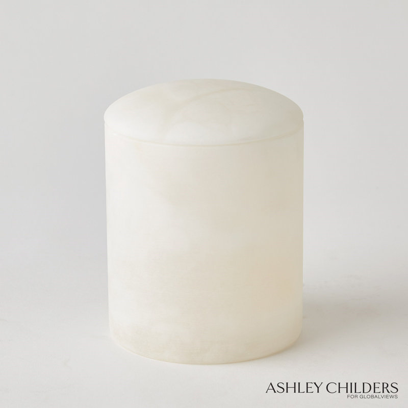 Gala Alabaster Canister-Tall, White