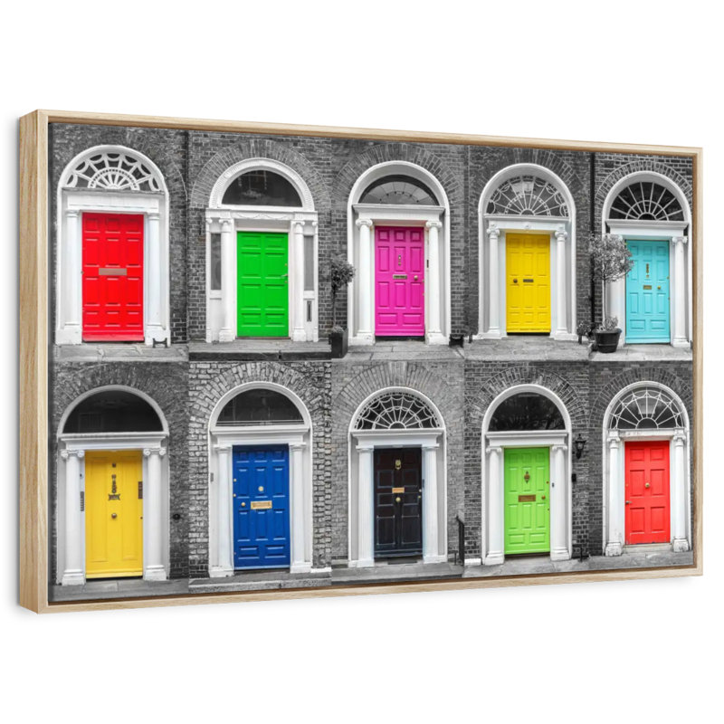 Couleurs de la porte Dublin, Cadre flottant en bois naturel, 46 po x 31 po