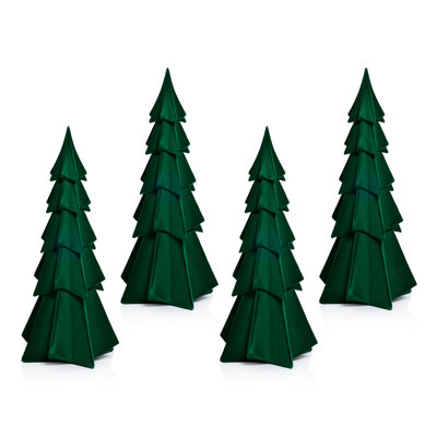 Arbres décoratifs floqués - Ensemble de table de Noël des Fêtes, ensemble de 4