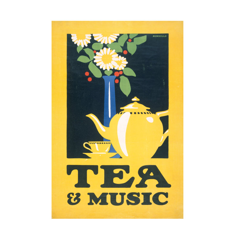 Art sur toile Frank Newbould, thé et musique, vers 1922, H 19 po x l 12 po