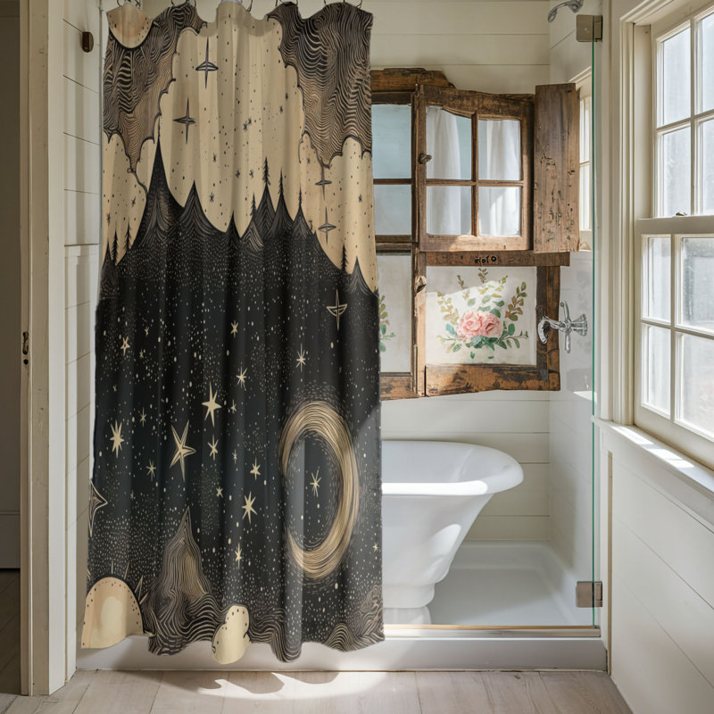 Moonlight Reflections - Premium Shower Curtain, 74"H x 71"W