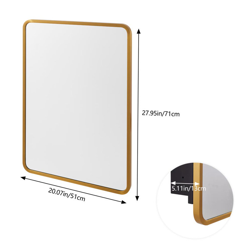 Benett W H Surface Medicine Cabinet Mirror Fixed, 71cm H x 51cm W x 13cm D