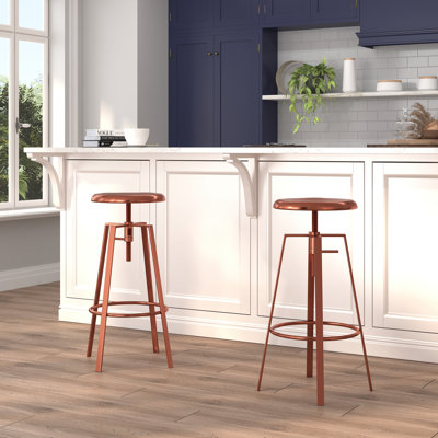 Industrial Style Barstool with Swivel Lift Adjustable Height Seat