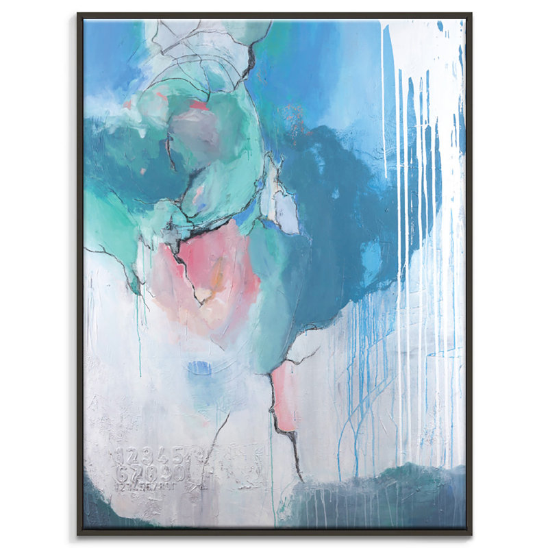 Sugarland 1 Piece Single Picture Frame and Floater Frame Painting on Canvas, 102cm H x 76cm W, Black