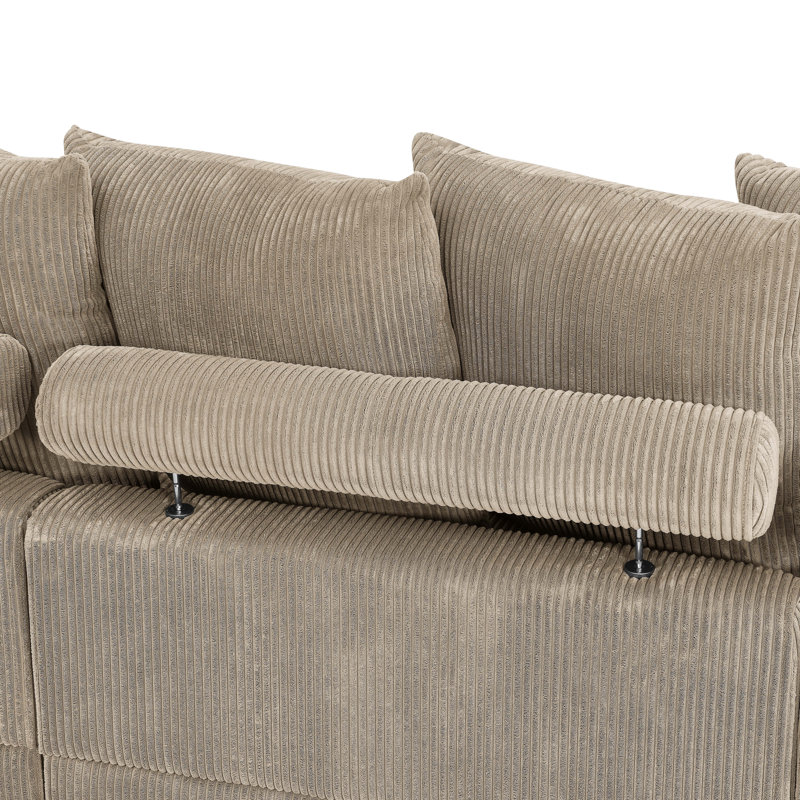 Wynisha 122'' Corduroy Sofa, Camel