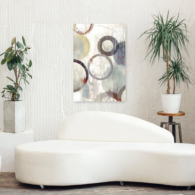 Anneaux délavés I, art géométrique abstrait, H 36 po x l 24 po