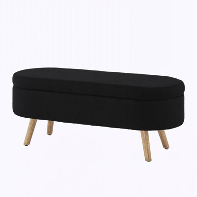 Storage Ottoman Bench with Wood Legs
