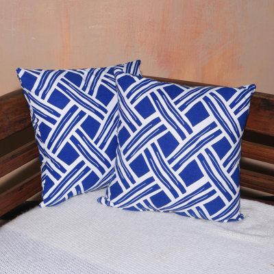  Cotton Geometric 17.75" Throw PIllow Cover