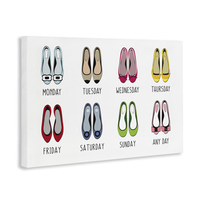 Shoe Week Days Canvas Wall Art by Martina Pavlova