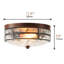 2-Light Farmhouse Hammer Glass Flush Ceiling Light