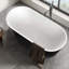 Baignoire profonde autoportante contemporaine en acrylique avec drain central 59 "x 30"-91760975