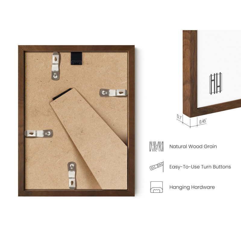 Wood Matte Picture Frame, Walnut, 18" W x 24" H