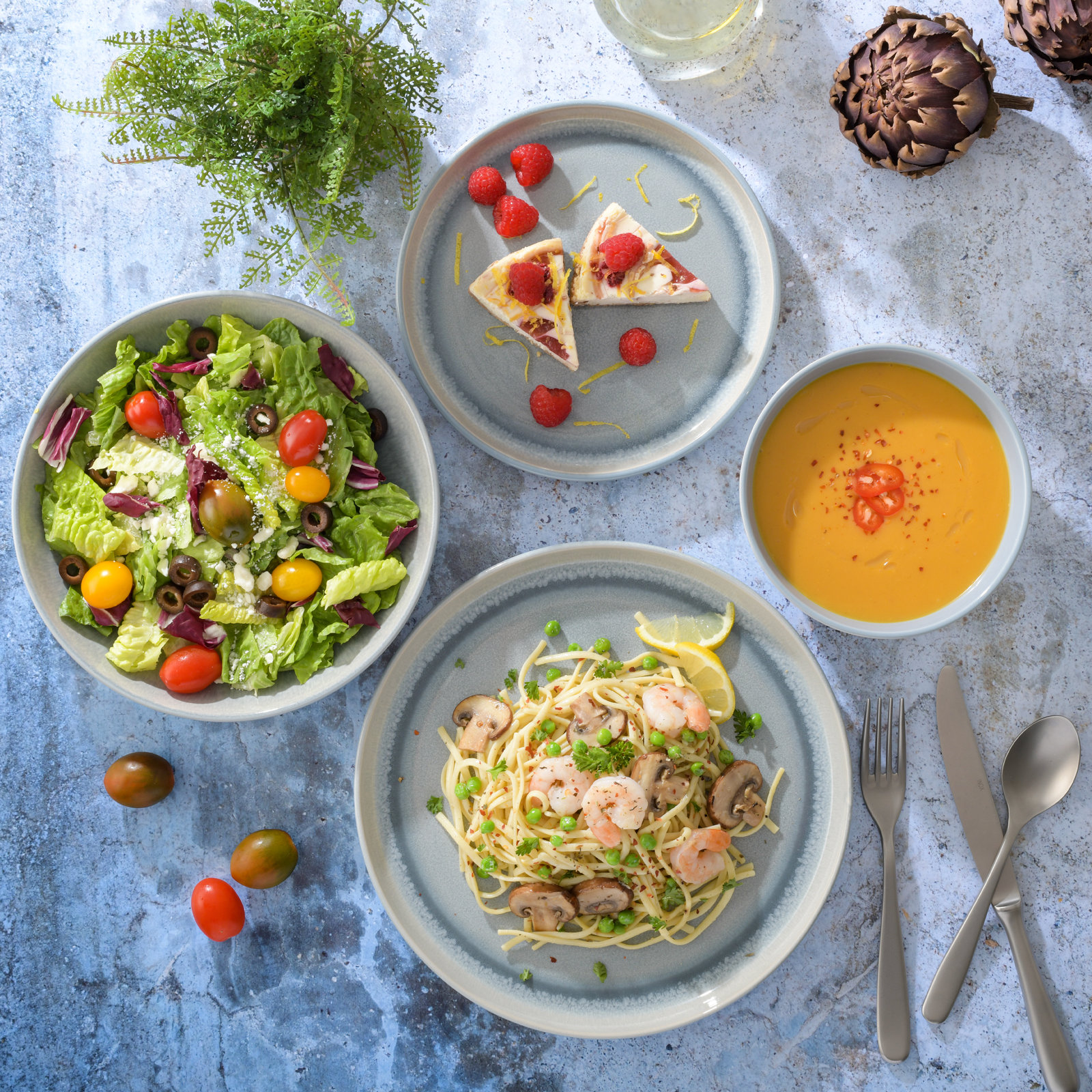 Juno Moon Stoneware Dinnerware Set - Service for 4