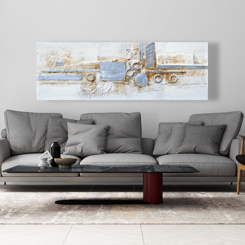 Toile grise à formes abstraites | Décoration intérieure