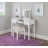 Fidelmar 36" 2-Drawer Flip Top Mirror Vanity with Butterfly Print Stool-291653910