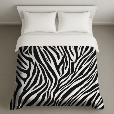Housses de couette noires et blanches à rayures zébrées