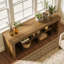 Console 63 po en bois, table d'entrée longue avec cubes de rangement
