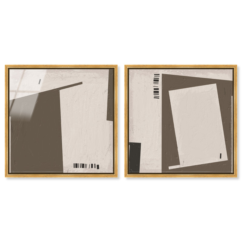 Structural Set High-Gloss Frameless Acrylic Glass Wall Art Abstract Print by Oliver Gal, Ready to Hang, 12 x 12, 13"H x 13"W