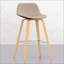 Ensemble de tabourets à hauteur de comptoir / bar Harvard, design Mid-Century moderne avec sièges incurvés confortables et revêtement en lin naturel-711013332