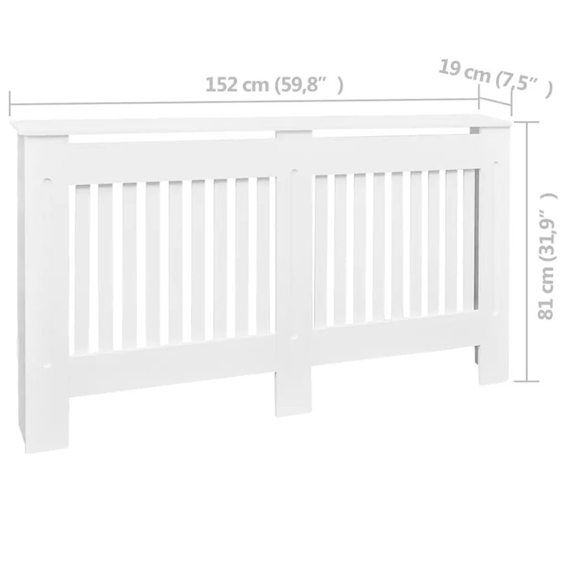 Lola Radiator Cover, 81cm H x 152cm W x 19cm D