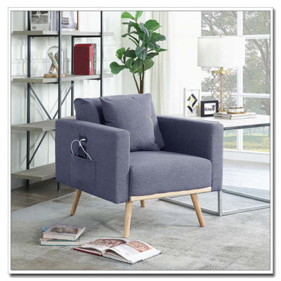 Fauteuil avec port de charge USB et poches latérales
