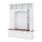 Hall Tree With Golden Hooks And Handles, Practical Entryway Walnut Bench With Adjustable Shelves, Farmhouse Wooden Style Coat And Shoe Rack-117046077