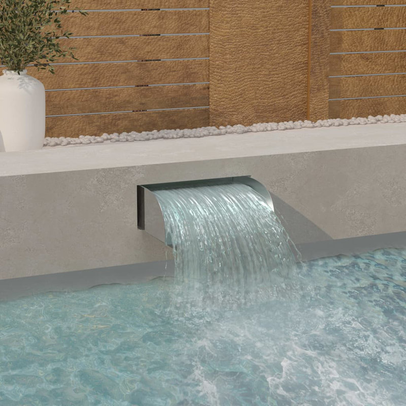 Fontaine d'extérieur pour piscine en acier inoxydable 304, H 5,5 po x l 17,7 po x P 13,4 po