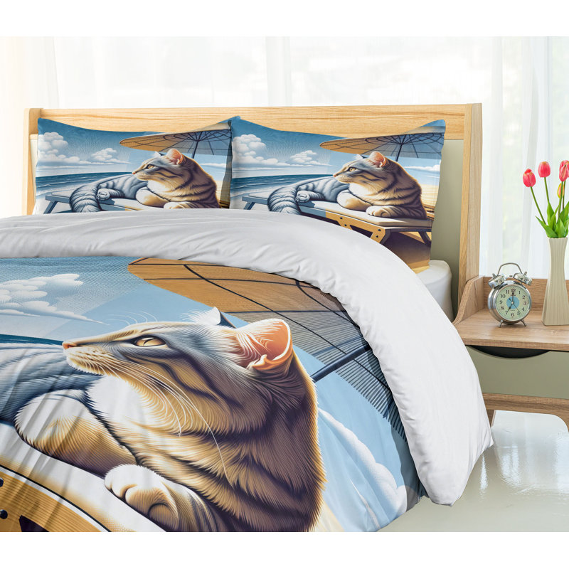 Cat Duvet Cover, Queen Duvet Cover + 2 Standard Shams