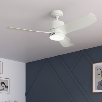 Hunter 52 Inch Bolsa Damp Rated Ceiling Fan With Lights And Remote