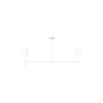 Barbara Barry Courtois 2 Light Dining Room Chandelier With Linen Shade, Matte White