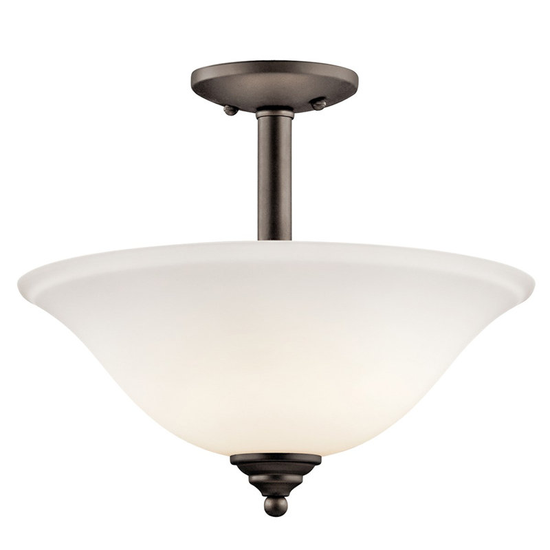 Scaggs Glass Flush Mount, Olde Bronze