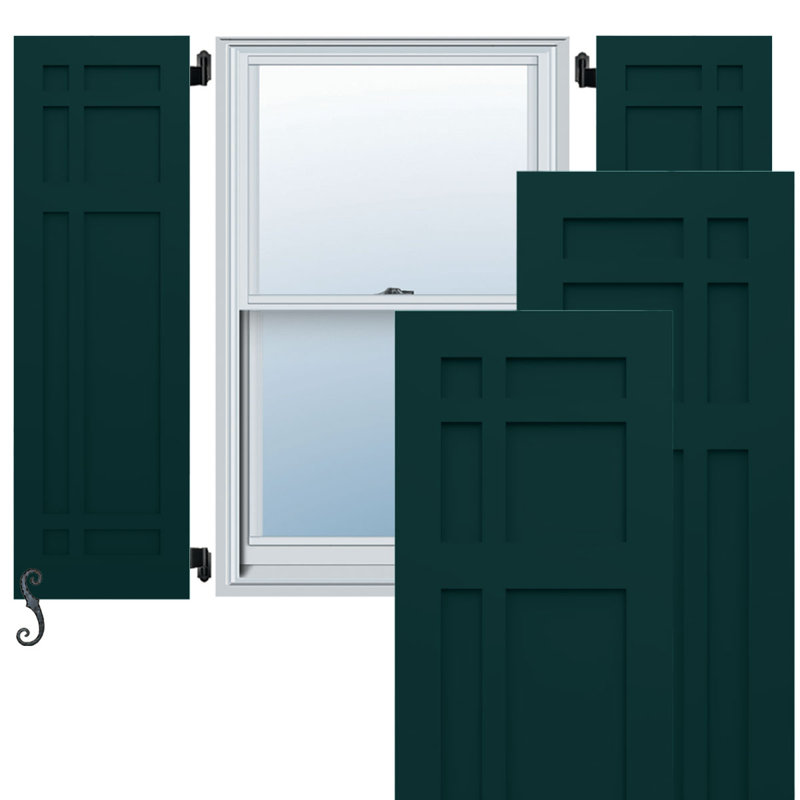 Volets EnduraCore Composite San Juan Capistrano, L 12 po, Vert thermique, H 64 po
