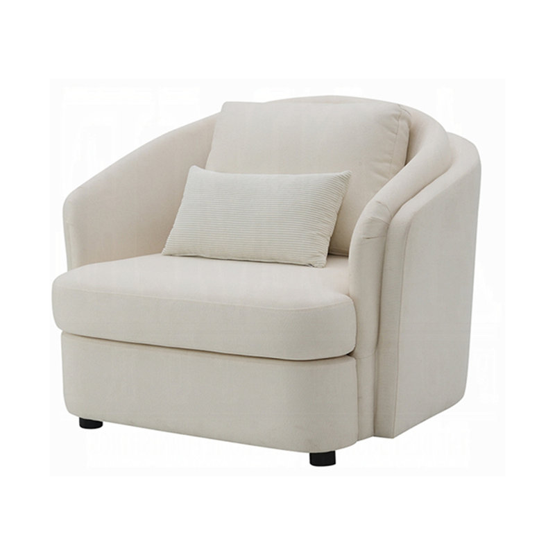 41.40" W Chair w/Pillow, Beige Linen