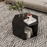 Table basse hexagonale, table basse, table de salon avec rangement