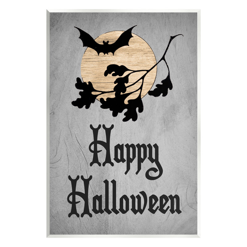 «Happy Halloween Bats On MDF» par Lil 'Rue, impression, H 19 po x l 13 po x P 0,5 po