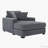 43.5" Oversized Chaise Lounger with Charge Station-102038759