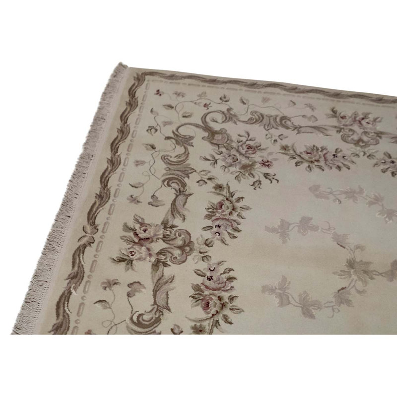 Tapis gris / noir de haute qualité noué à la main de conception unique