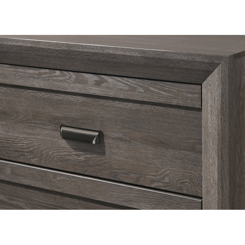 Table de chevet en pin massif avec 2 tiroirs, Brun