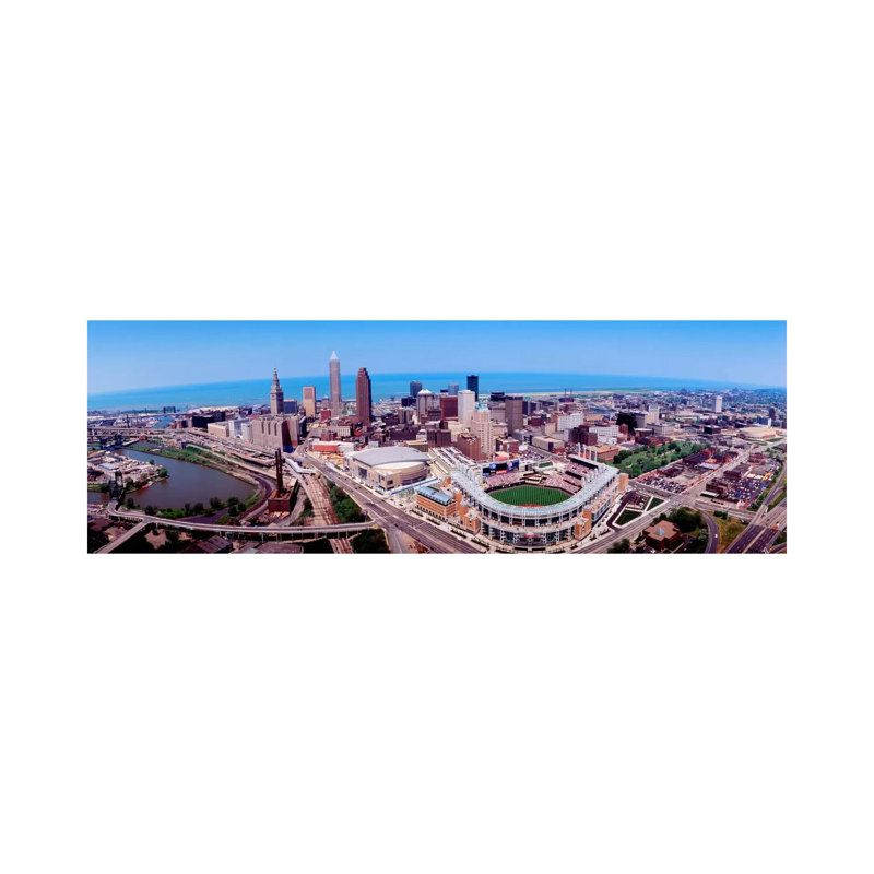 Aerial View Of Jacobs Field, Cleveland, Ohio, USA by Panoramic Images - Wrapped Canvas Panoramic Gallery-Wrapped Canvas Giclée