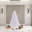 Crystal White Pine Artificial Christmas Tree with LED Multi Colored Lights with Stand-138141847-148844841