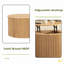 Table basse ronde à plateau relevable, table d'appoint moderne en bois cannelé avec rangement caché pour le salon-130160519